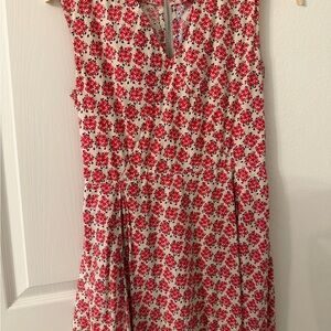 SUNO Red and White Floral Dress
